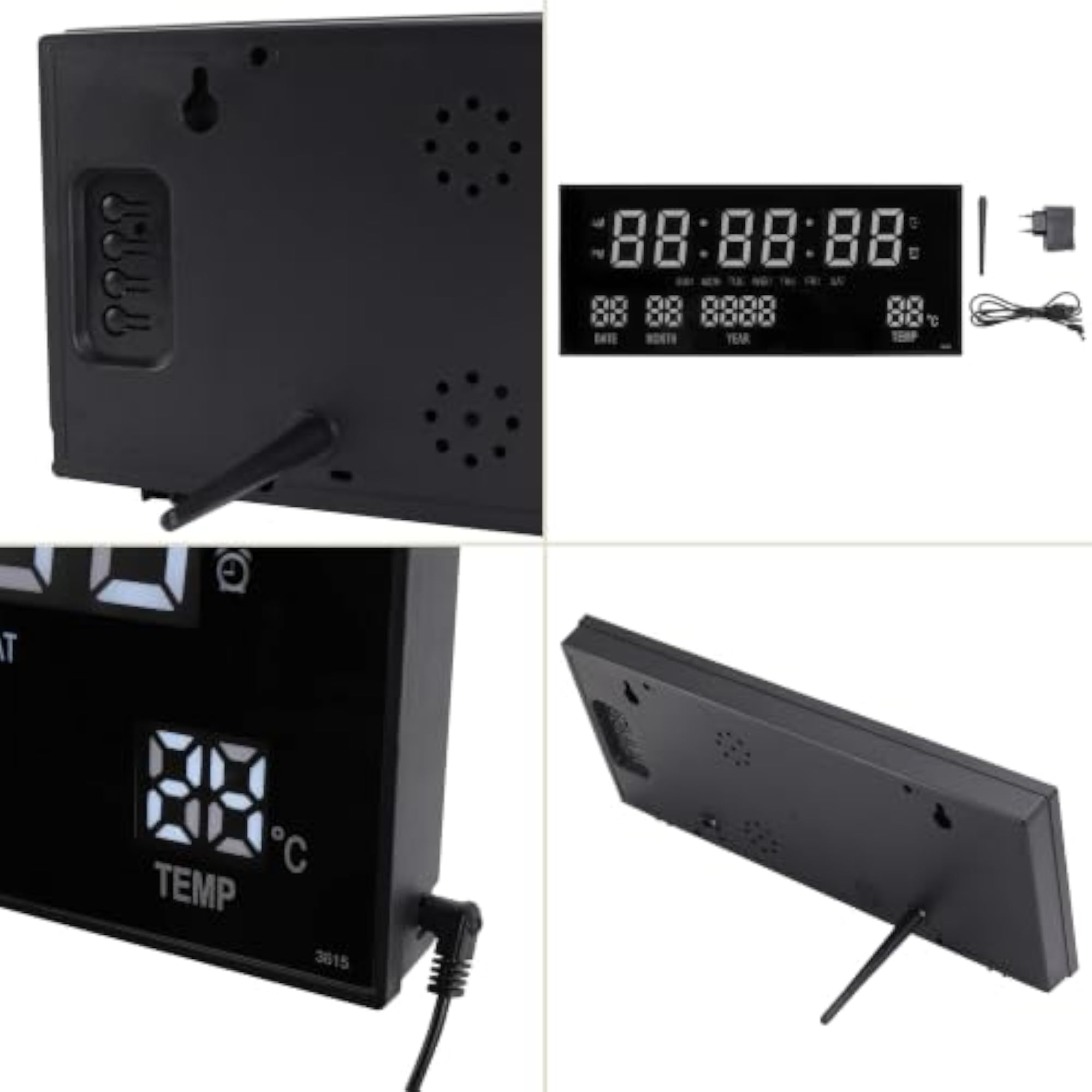White Digital Wall Clock, Modern Design