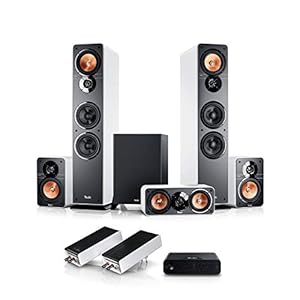 Teufel Ultima 40 Surround Wireless 5.1 Set - Heimkino-Set mit Kabellose Rear Speakers, Mächtiger Subwoofer, Höhe Sprachverständlichkeit, Bassreflex, 3-Wege-System - weiß