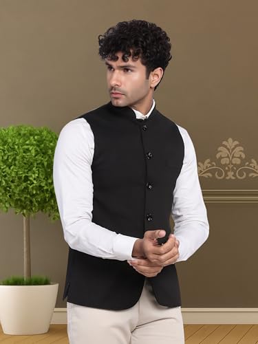 Image of ROCKSY Nehru Jacket, Bandi Modi Koti for Men, Cotton Waistcoat for All Occasion: Wedding, Diwali, Wedding, Ethnic, Office Party, Formal and casual Look
