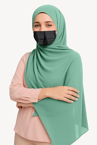 Image of Premium Georgette Hijab for Girls & Women | Lightweight and Breathable | Combo Pack of 4 | 180 cm x 70 cm