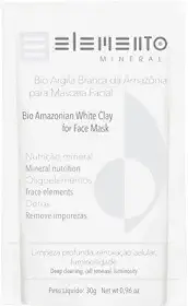 Elemento Mineral Máscara Facial Bio Argila Branca da Amazônia 30g Rica em Minerais pelas Águas dos Andes até Rio Amazona Limpeza Profunda Renovação Celular Luminosidade