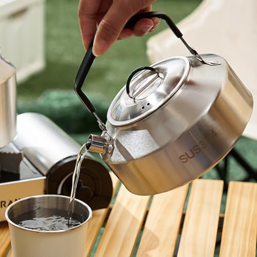 Hervidor de agua portátil 1000ml de acero inoxidable accesorio de camping 7