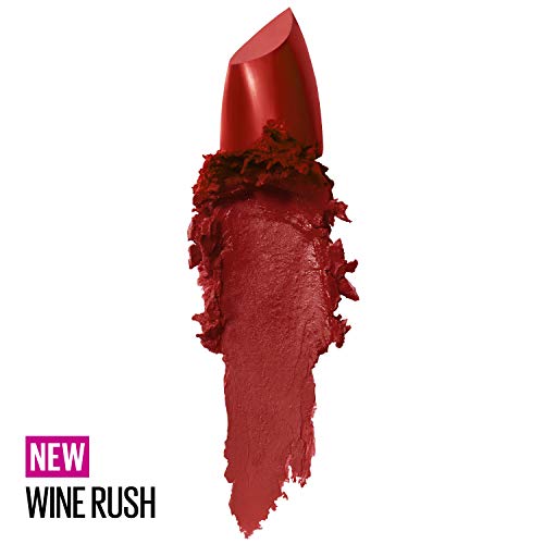 Maybelline Color Sensational Lipstick, Lip Makeup, Cream Finish, Hydrating Lipstick, Nude, Pink, Red, Plum Lip Color, Wine Rush, 0.15 Oz; (Packaging May Vary) #TOP1