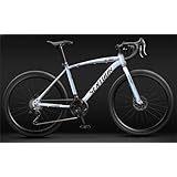 24/26インチ24速30刀輪ロードバイクレース超速競速破風単車曲げハンドル変速超軽量男女タイプ大人車 (30刀【アイボリーホワイト】,24インチ【155-170cm】) [並行輸入品]