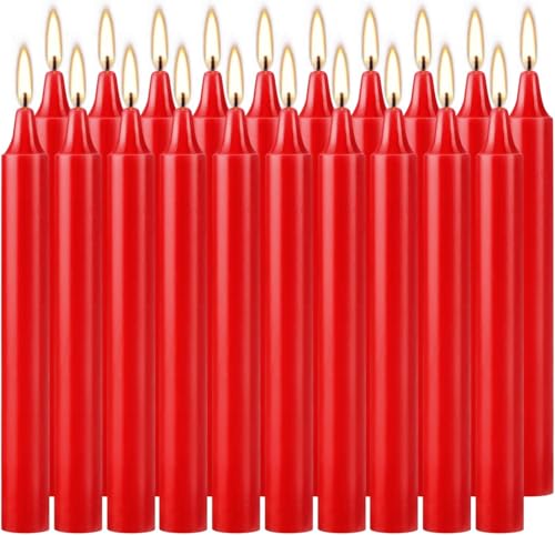 Howemon Red Candles Set of 40, 4" Red Spell & Chime Candles, Unscented Mini Taper Candle for Witchcraft, Wiccan Altar, Magic Tools, Rituals, Prayer, Meditation and Christmas Party Decoration