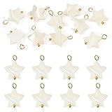Spritewelry Dijes de concha natural, estrella, luna, lágrima, columna, corazón, cuadrado, concha, colgante para aretes, pulseras, collares, joyería, Concha