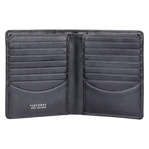 Visconti Tuscany 49 Secure RFID Blocking Genuine Leather Card Holder Wallet (Black)