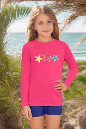 Image of BesserBay Girls Rash Guard UPF 50+ Raglan Sleeve Quick Dry Swim Shirt 4-12 Years