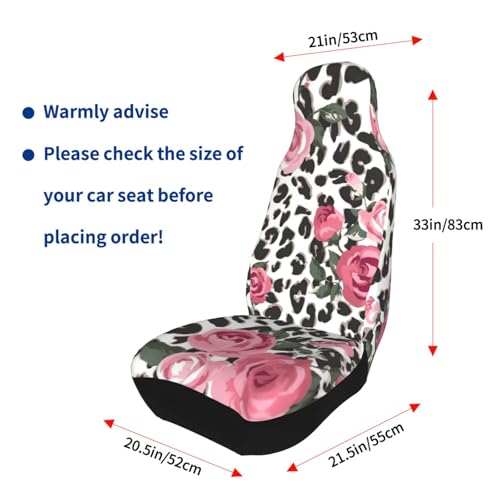Protector de asiento de coche universal con diseño de leopardo y rosas para SUV 5