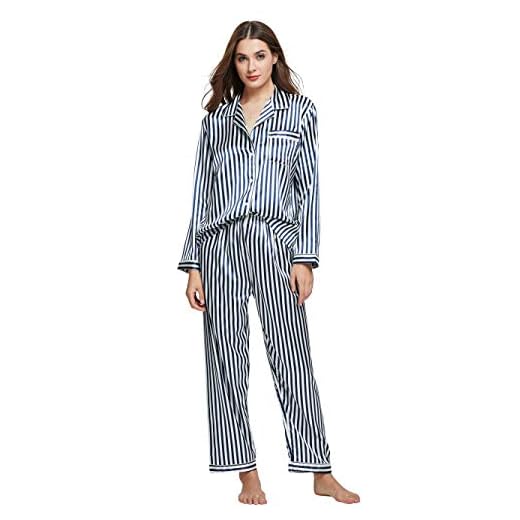 Pyjamasset för kvinnor satin långa nattkläder myskläder