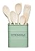 KitchenCraft Living Nostalgia Porta Utensili in Metallo, Stile Vintage, Solo Lavaggio a Mano, 15 x 15 x 16 cm (6" x 6" x 6.5"), Verde Salvia