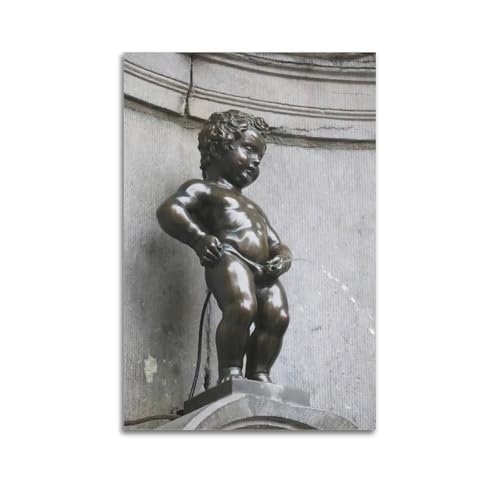 WSSHZXXJ Sculpture Manneken Pis Statue en bronze - Impression sur toile - Décoration murale moderne pour chambre à coucher - 20 x 30 cm