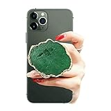 Crystal Phone Grip & Stand Clear Druzy Healing Natural Stone Crystal Phone Accessory (Green)