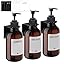 3 Pezzi Dispenser Sapone Bagno, Dispenser Sapone 500 ml con Etichetta per Bagno Doccia Cucina Shampoo e Bagnoschiuma - Nero