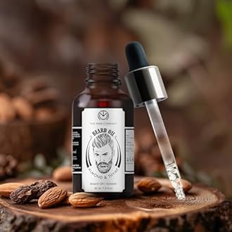 The Man Company 100% Natural Beard Oil for Men with Almond Oil, Thyme, Argan, and Jojoba Oil for Faster Beard Growth - 1.1 Oz | Beard Conditioner Oil, Softens & Strengthens Beards and Mustaches