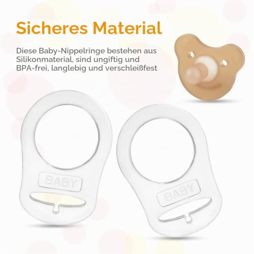 Vicloon Silikonring für Schnullerkette, 12 Stück Baby Silikonring Schnullerhalter Baby Ring Adapter… – Ansicht 4