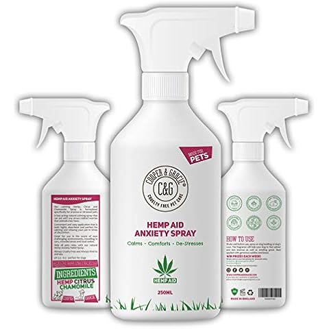 C&G Pets HEMP AID ANXIETY SPRAY | INSTANT BEHAVIORAL AID | PUREST INGREDIENTS | ANTI INFLAMMATORY QUICK ABSORB CALMING SMELL | BEST FOR CAT & DOG Cover