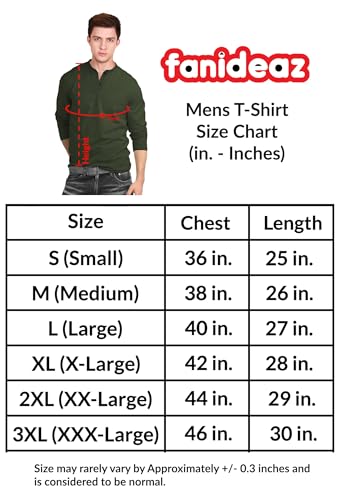 Image of fanideaz Men's Cotton Full Sleeve Henley T Shirts for Men