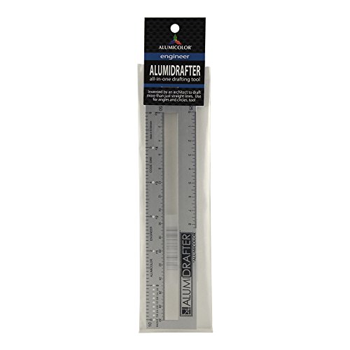 Échelle de rédaction Alumidrafter en aluminium blanc argent de 6 pouces, un outil ingénieur pur.