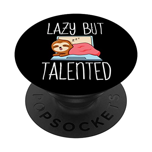 Lazy But Talented --- PopSockets Swappable PopGrip, Black