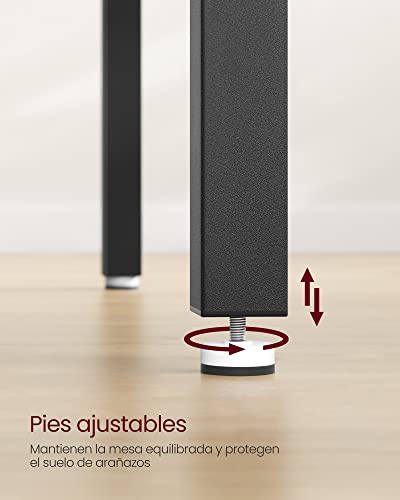 Miniatura 6 de Vasagle Mesa De Comedor, Mesa De Cocina, 70 X 110 X 77 Cm, Mesa De Comedor Para 4 Personas, Escritorio De Salón, Para Comedor, Cocina, Industrial, Marrón Rústico Y Negro Mate Kdt081b01
