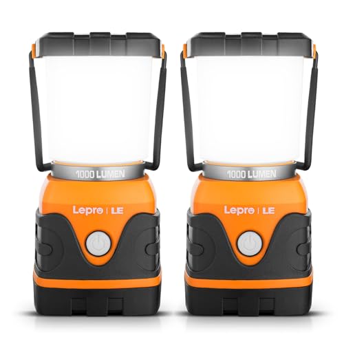 Lepro Linterna de Cámping a Pilas 1000 LM Naranja 2 PCS