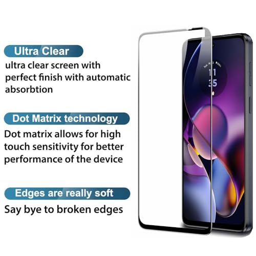 Image of HD Tempered Glass Screen Protector Compatible For Moto G54 5G With Edge To Edge Coverage And Easy Installation Kit