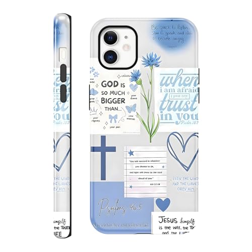 Coque iPhone 11 double protection antichoc bleue esthétique vintage