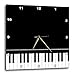 3dRose Black Piano Edge - Baby Grand Keyboard Music Design for Pianist Musical Player and Musician Gifts - Wall Clock, 10 by 10-Inch (DPP_112947_1)