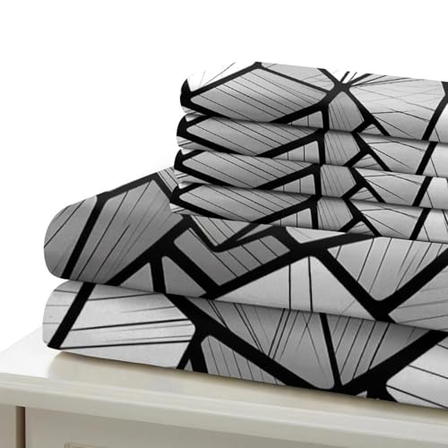 Housse de couette microfibre haut de gamme imprimé géométrique 3D - 7