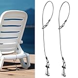 2PCS Deck or Dock Anchors for Gap Between Boards - Outdoor Furniture Deck Anchor Marine Grade Stainless Steel Fishbone Deck Anchor Pegs with Carabiners Easily Reposition Chair, Table, Grill and Kayaks