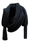 Nuevo y de buena calidad 100% TININNA Mangas largas de Las Mujeres de la Bufanda Multifuncional Invierno Bufandas Mujeres Moda Bufanda Negro