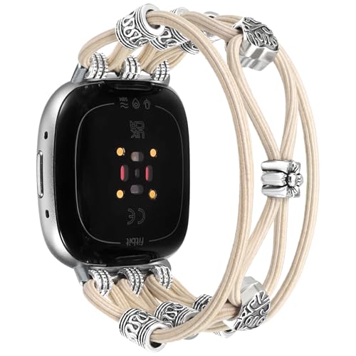 Newliberyr[YuXbg Fitbit Versa 4/Versa 3/Sense 2/Senseoh fB[X Boho \tgLk iCґgXgbv t@V[hbV[`[Xgoh Fitbit X}[gEHb`p M