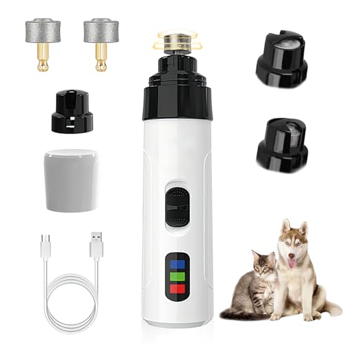 Silent Groom Pro Nail Grinder, 3 Grinding Quiet Electric Dog Nail Grinder, USB Rechargeable Pet Paws Grooming Smoothing Tool for Dogs Cats for Home Use