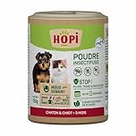 HOPI Poudre Anti Puces Chat et Chien sans rinçage 150 GR - Protection idéale pour repousser Les Puces, Les Tiques et Les Moustiques - Extraits de Plantes - Pratique et Facile - Fabriqué en France