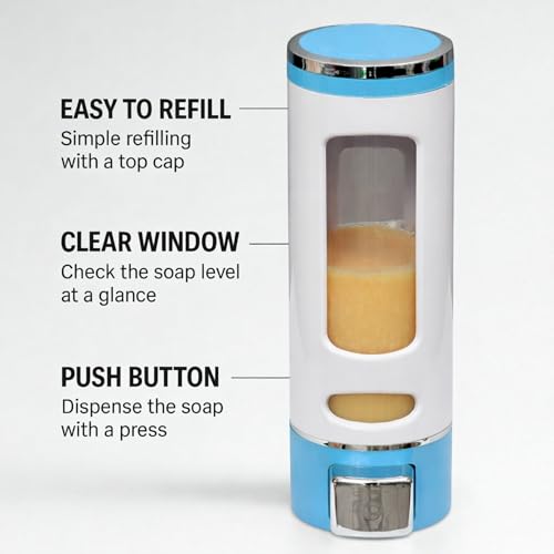 Image of soap Dispenser Wall Mounted for Bathroom | Wash Basin | Liquid Sanitizer Shower Gel Dish Wash Soap Dispenser for Bathroom Kitchen 400Ml