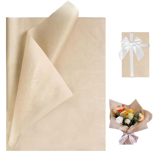 Jwssor 20 Sheets Kraft Tissue Paper,14 * 20inch Gift Wrapping Paper,Recyclable Bulk Brown Wrapping Paper