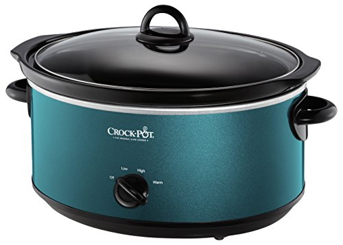 Crock-Pot 7-Quart Manual Slow Cooker, Family Size Serves 8+ People & Fits 6-lb Roast, Removable Stoneware with Warming Setting, Dishwasher Safe for Easy Cleanup, Turquoise by Crock-Pot - Used condition - US$43.99