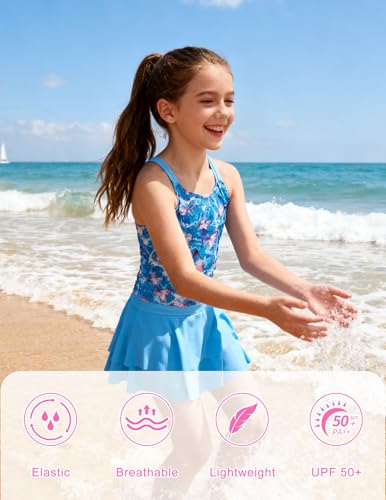 Image of ALISISTER Girls Tankini Swimsuit Two Piece Bathing Suits Summer Beach Swimwear with Shorts for 7-12 Years