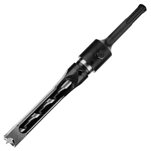 Square Hole Drill Bit, 1/2 Inch Hollow Chisel Mortiser for Woodworking, Mortise and Tenon Machine Compatible, Bearing Steel Drill Tool