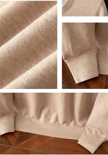 Men V-Neck Knit Wool Blend Sweater Winter Casual Solid Long Sleeve Pullovers3