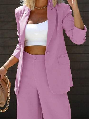 Women’s Business Suits 2 Piece Set Casual Professional Office Work Sets Dressy Long Sleeve Blazer Jacket and Pants Outfits3