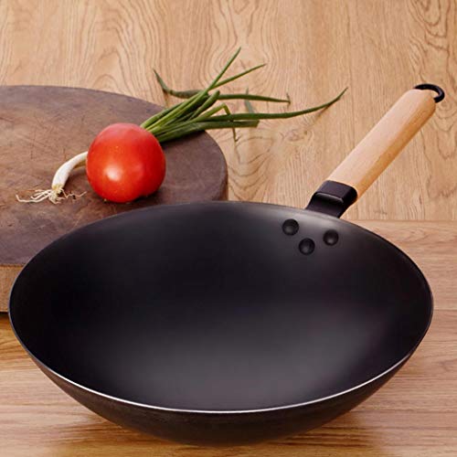 Wok tradicional de acero aleado con mango desmontable miniatura 5