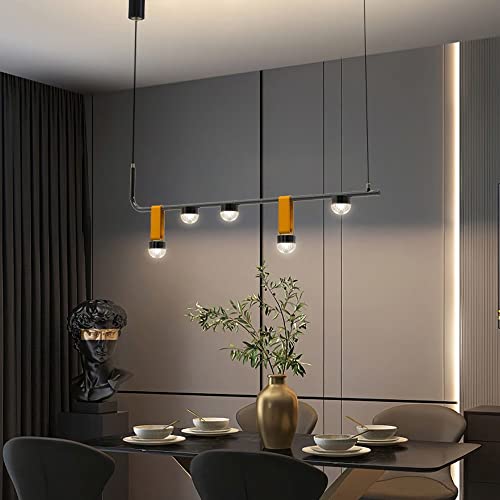 Suspension chic LED en bande 5 lumières pour salle à manger design - 2
