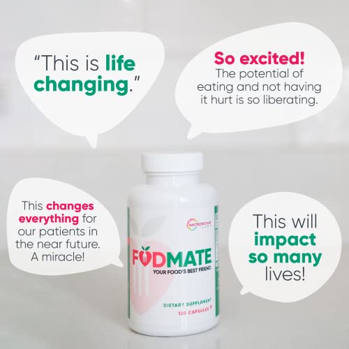 Microbiome Labs Fodmate - Digestive Enzyme Blend With Lactase + Alpha Galactosidase - Multi Enzyme Supplement To Support Occasional Bloating Relief & Fodmap Digestion (120 Count) #TOP4