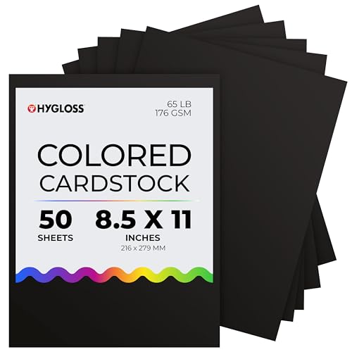 Papier cartonné noir 176 g/m² Hygloss feuilles rigides pour scrapbooking