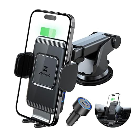ZeeHoo Wireless Car Charger Mount with USB-C, Auto-Clamp 7.5W/10W Qi Fast Charging, Air Vent Wireless Charger Holder Compatible iPhone Xs/Xs Max/XR/X/8/8 Plus, Samsung Galaxy S10/S10+/S9/S9+/S8/S8+/S7