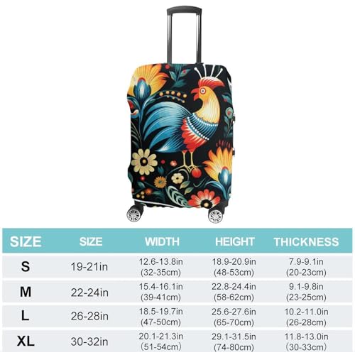 Carry on Luggage Cover Polish Folk Art Pattern Suitcase Covers for Luggages Tsa Approved Travel Luggage Sleeve Protector Elastic Suitcase Protector Anti-Scratch Washable Fits 19-30 Inch Case -XL2