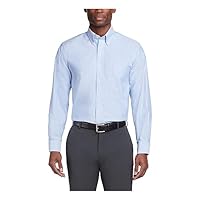 Van Heusen Men's Long-Sleeve Oxford Dress Shirt, Blue, 18" Neck 34"-35" Sleeve