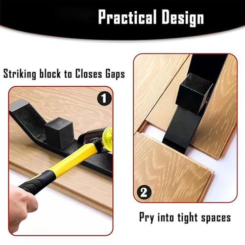 Zugeisen Gewicht PRO Premium, Hochwertiges Zugeisen aus Stahl für fugenlose Laminatverlegung, Mit Amboß & Filzschutz, Holzfußbodenlaminationswerkzeug ideal für fugenfreie Verlegung